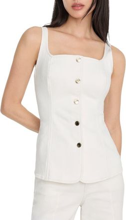 Good American Stretch Denim Vest in Cotton White at Nordstrom, Size X-Large