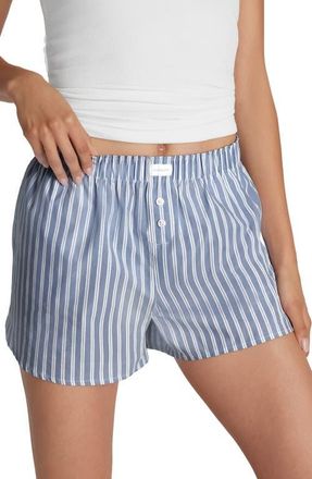 Tommy John Woven Lounge Boxer Shorts in Blue at Nordstrom, Size X-Large