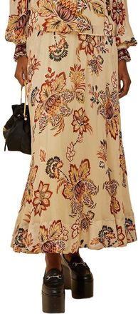 Farm Rio Aura Floral Sand Midi Skirt