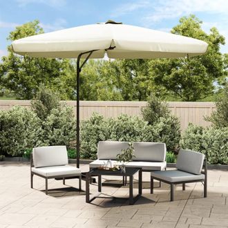 vidaXL Furniture Limited - Sombrilla De Jard&iacute;n Con Palo De Acero Blanco