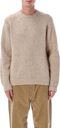 Carhartt Work in Progress Beige Crewneck Logo Patch Sweater