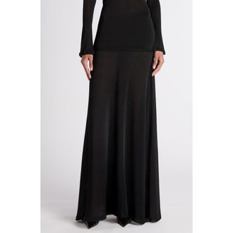 Tom Ford Liquid Viscose Blend A-Line Maxi Skirt in Black at Nordstrom, Size X-Small