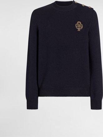 Dolce & Gabbana Smooth Knit Pullover - Man Sweaters And Cardigans Blue 52