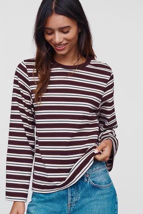 Barbour Maplewood 100% Cotton Striped Crew Neck Top