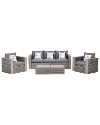 Amazonia Teak Mustang 5Pc Wicker Patio Conversation Set