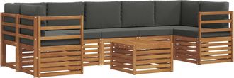 vidaXL Conjunto De Sof&aacute;s De Exterior 8 Uds. Natural Y Antracita Vidaxl