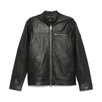 Peuterey Luxe Zwarte Bovenkleding Jas - Heren - Leren en Su&egrave;de Jassen - Zwart - L - Leer - Jassen