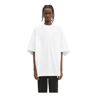 VETEMENTS Merged Double Oversized T-Shirt - Heren - Tops - Wit - Maat: S Katoen
