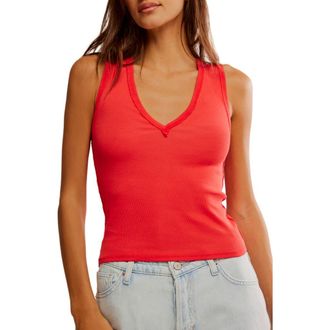 Free People Neria Rib Tank in Tart Berry at Nordstrom Rack, Size Large