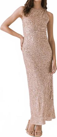 Chaser Faye Refined Vintage Dress In Bronze Brown