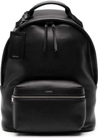 Sandro logo-stamp top-handle backpack - men - Polyurethane/Polyester/Polyester/Polyamide/Calf Leather - One Size - Black