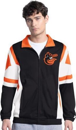Starter Mens Starter Black/Orange Baltimore Orioles Contender Tricot Full-Zip Track Jacket at Nordstrom, Size Xxx-Large