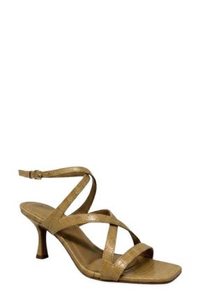 Shushop Gilda Ankle Strap Sandal in Camel Croco at Nordstrom, Size 6.5