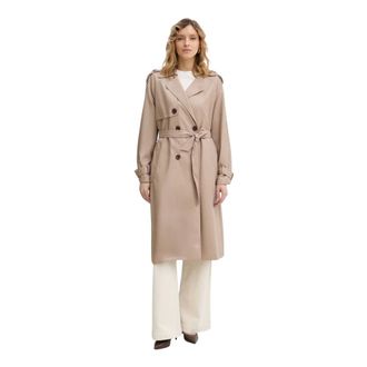 Guess Jassen, Dames, Beige, M, Leer, Bianka Trench