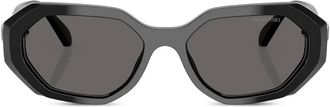 Swarovski geometric-frame sunglasses - Black
