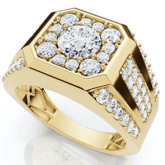 Pompeii3 2Ct Mens Diamond Ring 10k Gold Lab Grown