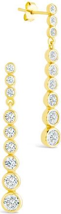 Sterling Forever Ianthe Brillient Cubic Zirconia Drop Earrings in Gold at Nordstrom