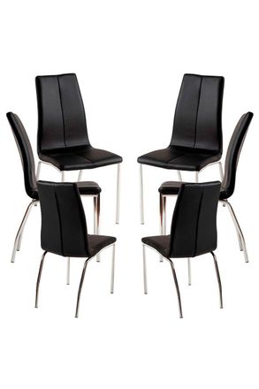 Regalos Miguel Regalos Miguel - Packs Sillas Comedor - Pack 6 Sillas Humi Polipiel - Negro