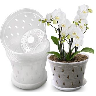 OEM Macetas De Pl&aacute;stico Para Orqu&iacute;deas De 5 Pulgadas, Sin Bandeja, Macetas Transparentes Para Plantar Orqu&iacute;deas, Macetas De Malla Con Orificios Para El Co