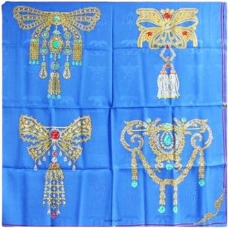 Cartier Pre-owned Scarves, female, Blue, Size: ONE SIZE Pre-owned Vintage Scarf