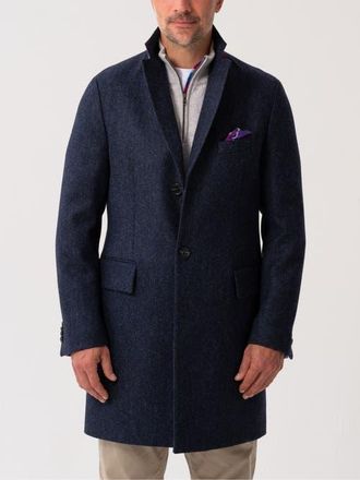 Koy Clothing Long Sleeve Wool Collared Coat in Navy at Nordstrom, Size 40