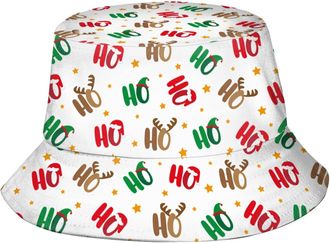 AOOEDM Merry Christmas Bucket Hat Ho Ho Ho Hats Funny Xmas Decoration Fisherman Cap for Adults Teens