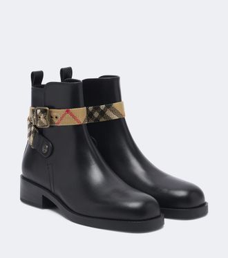 Burberry Huntley Burberry Check leather ankle boots