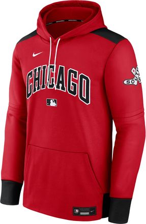 Nike Mens Chicago White Sox Authentic Collection City Connect Nike Therma MLB Pullover Hoodie in Red | NAC399QKRX-BUT