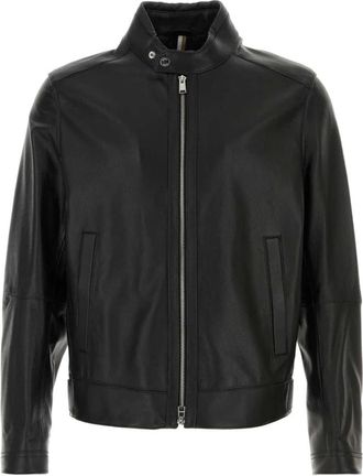 HUGO BOSS H-Mansell Jas - Heren - Leren en Su&egrave;de Jassen - Zwart - XL - Leer - Jassen