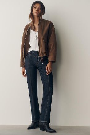 Pilcro High-Rise Seamed Straight-Leg Jeans