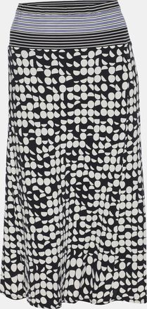 Elena Miro Black/white Printed Jersey Midi Skirt