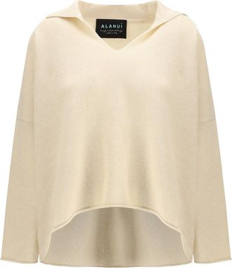 Alanui Womens Sweater With Polo Collar Off White Cashmere (capra Hircus)