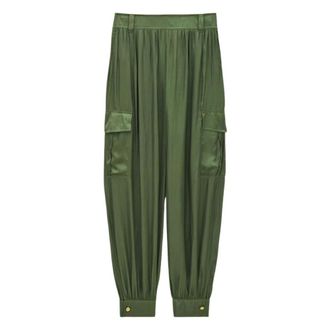 BA&SH Celia Pants - Dames - Broeken - Groen - Maat: M Leer
