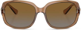 Coach stud-embellished sunglasses - women - Acetate - 57 - Brown