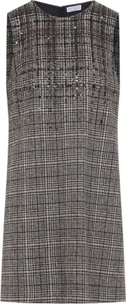 Brunello Cucinelli Pailette Mini Jurk - Dames - Korte kleedjes - Bruin - XS - Pailletten - Kleedjes