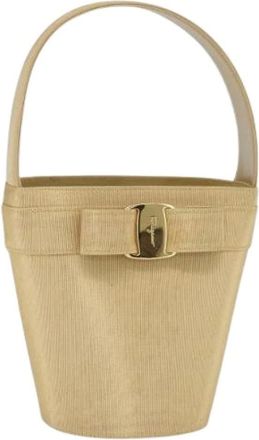 Ferragamo Pre-owned Bucket Bags, female, Yellow, Size: ONE SIZE Pre-owned Canvas Bucket Bag