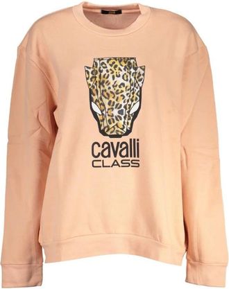 Cavalli Hoodies & sweatvesten, Dames, Roze, M, Katoen, Sweatshirt met luipaardprint