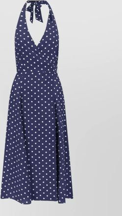 Parosh halter neck sleeveless polka dot tie dress