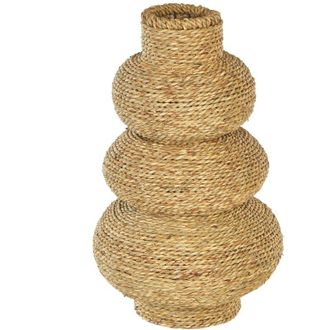 Beliani Beliani - Jarr&oacute;n Decorativo Para Flores Artificiales Cuerda De Algas Marinas Estilo Natural Claro Marang