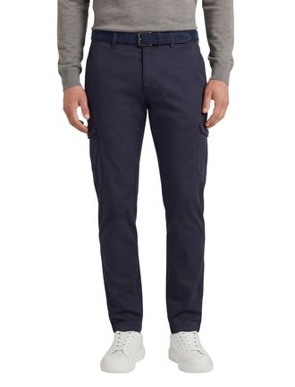 Gardeur Pantalon donkerblauw effen katoen