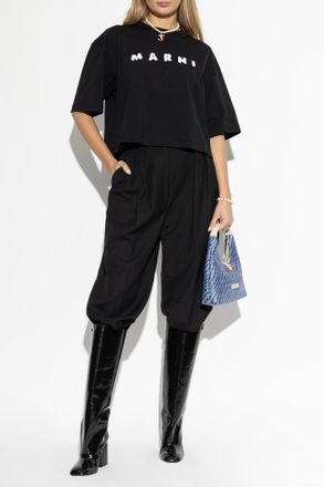 Marni T-shirt With Logo, Womens, Black