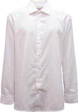 Etro Katoenen Overhemd Made in Italy - Heren - Zakelijke Overhemden - Wit - 3XL - Katoen - Overhemden