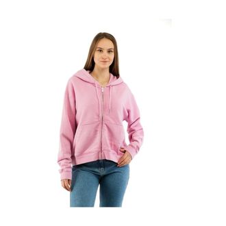 Moschino Hoodies & sweatvesten, Dames, Roze, L, Katoen, Zip-through Sweatshirt