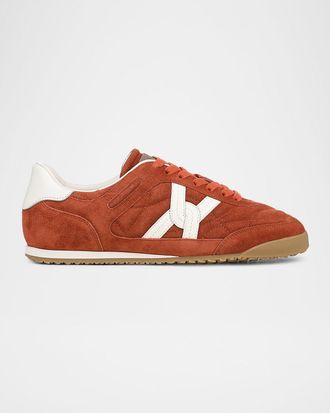 Veronica Beard Natalia Mixed Leather Low-Top Sneakers