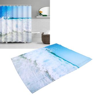 OEM Cortina De Ducha Impermeable Sin Necesidad De Taladrar, 150x180cm, Hilo De Poli&eacute;ster Hilado En Resorte