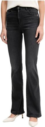Patrizia Pepe Logo-patch Flared Jeans - Dames - Bootcut Jeans - Zwart - W29 - Katoen - Jeans