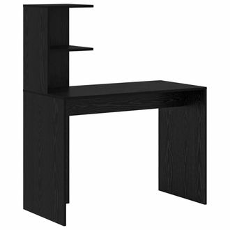 Berkfield Home Black Oak Writing Desk Black Oak MDF, laminate Compact Shelving