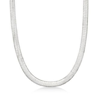 Ross-Simons Italian 8mm Sterling Silver Herringbone Necklace
