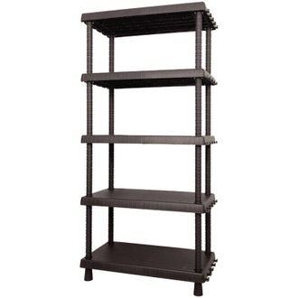 Dmora Dmora Estante De 4 Hojas En Polipropileno, Estantes Multiusos Para Interiores O Externos, 100% Made In Italy, 82x40h165 Cm, Color Antracita, Con Embal