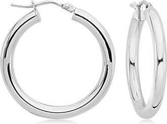 Ross-Simons Italian 3mm 14kt White Gold Hoop Earrings